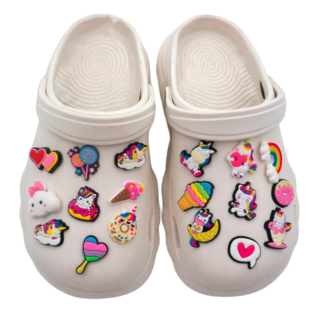 HASTHIP 25pcs Clog Slippers Charms, Pink Shoe Decoration Charms for Clog Sandals, Cute Unicorn Rainbow Shoe Accessories Charms for Girls Women Party Gifts and Holiday HASTHIP 25pcs Clog Slippers Charms, Pink Shoe Decoration Charms for Clog Sandals, Cute Unicorn Rainbow Shoe Accessories Charms for Girls Women Party Gifts and Holiday